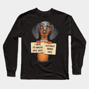 Funny cute Doxie shirt dachshund job mom dad gift Long Sleeve T-Shirt